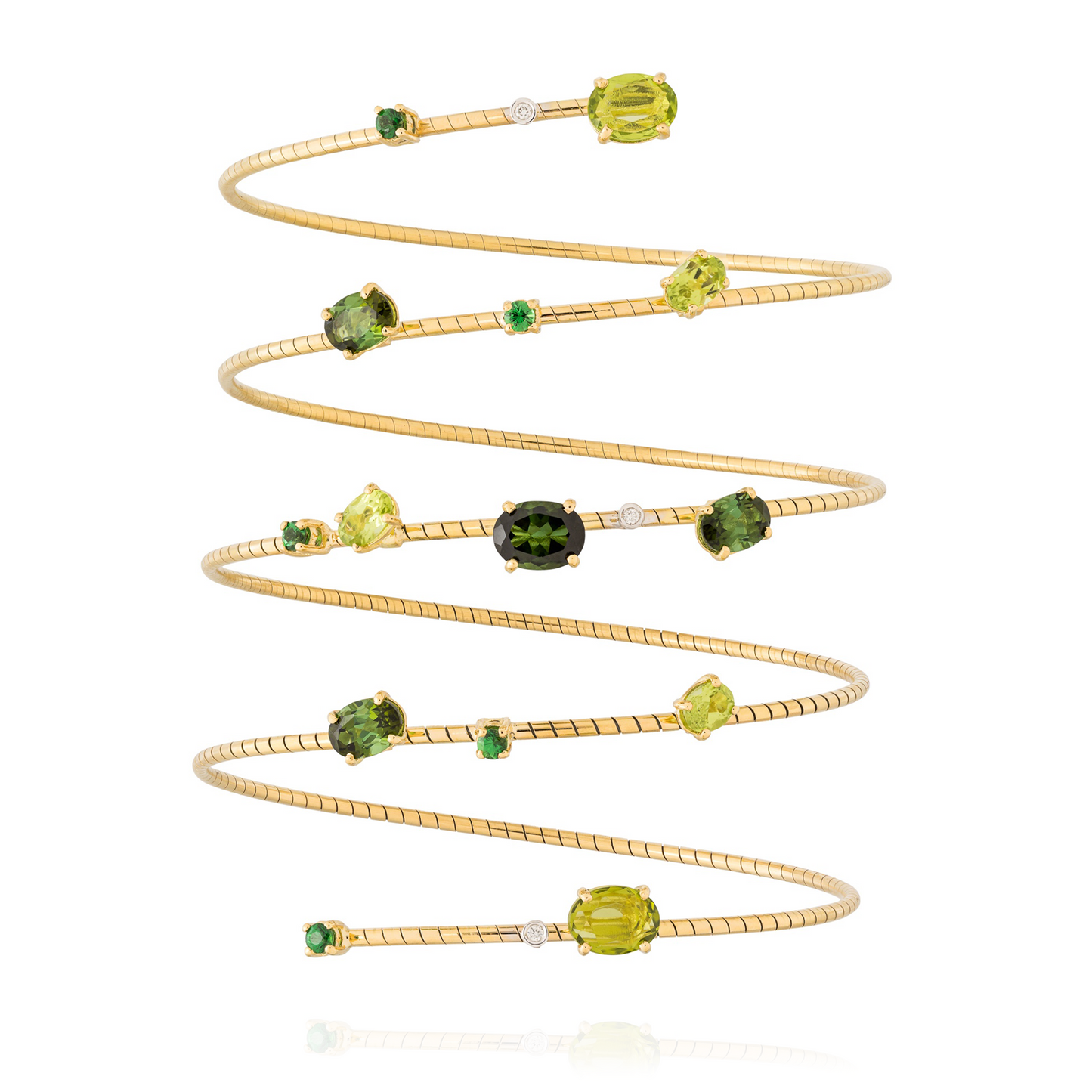 18KT Yellow Gold Bracelet with Oval Faceted Peridot