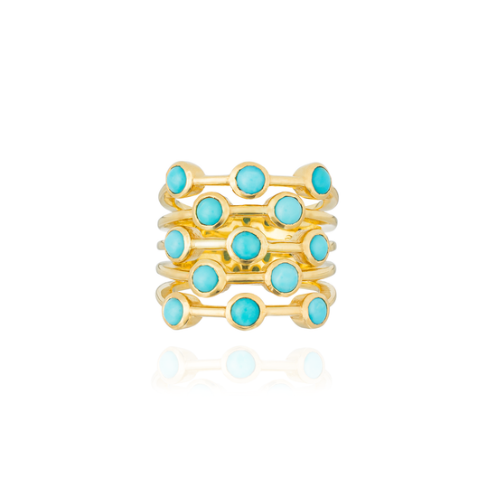 925 Silver Ring with Turquoise Cabouchon
