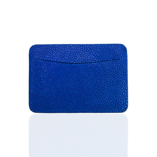 Credit Card Pouch in Blue Stingray Leather