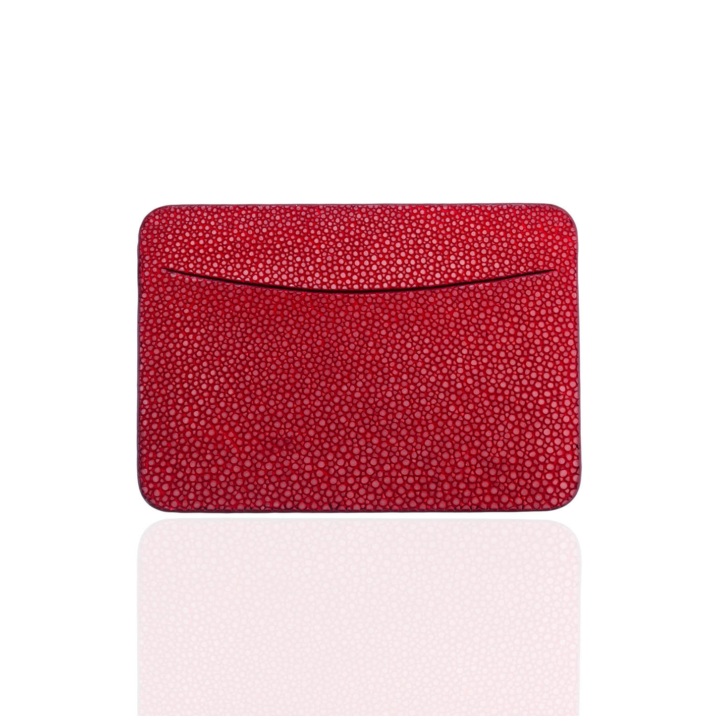 Credit Card Pouch in Red Stingray Leather