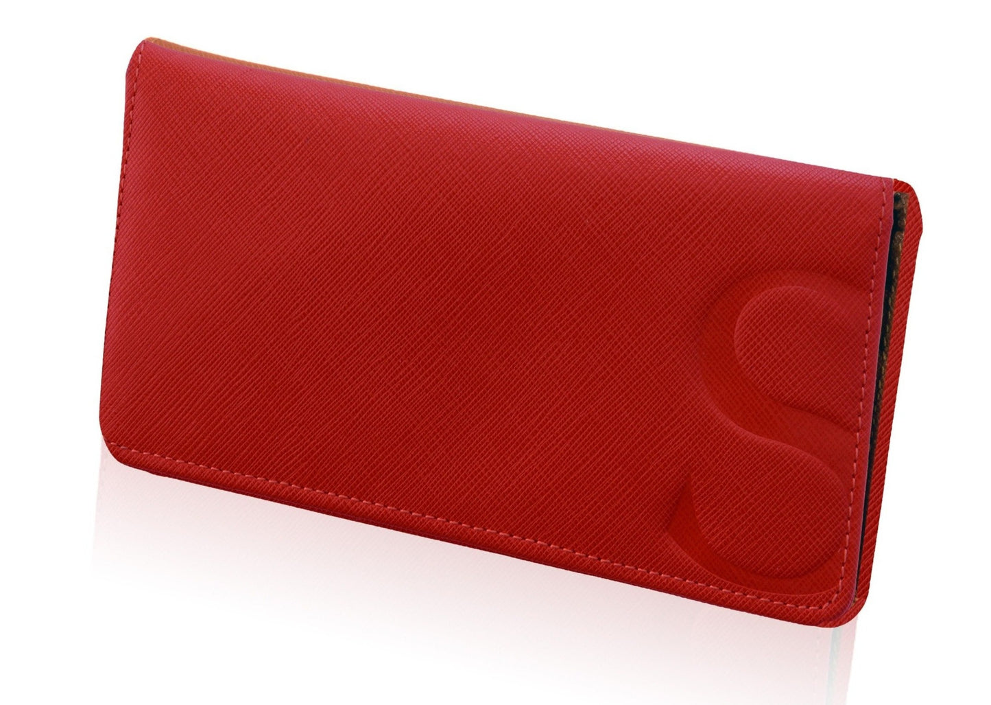 Slim Wallet in Red Textured Leather