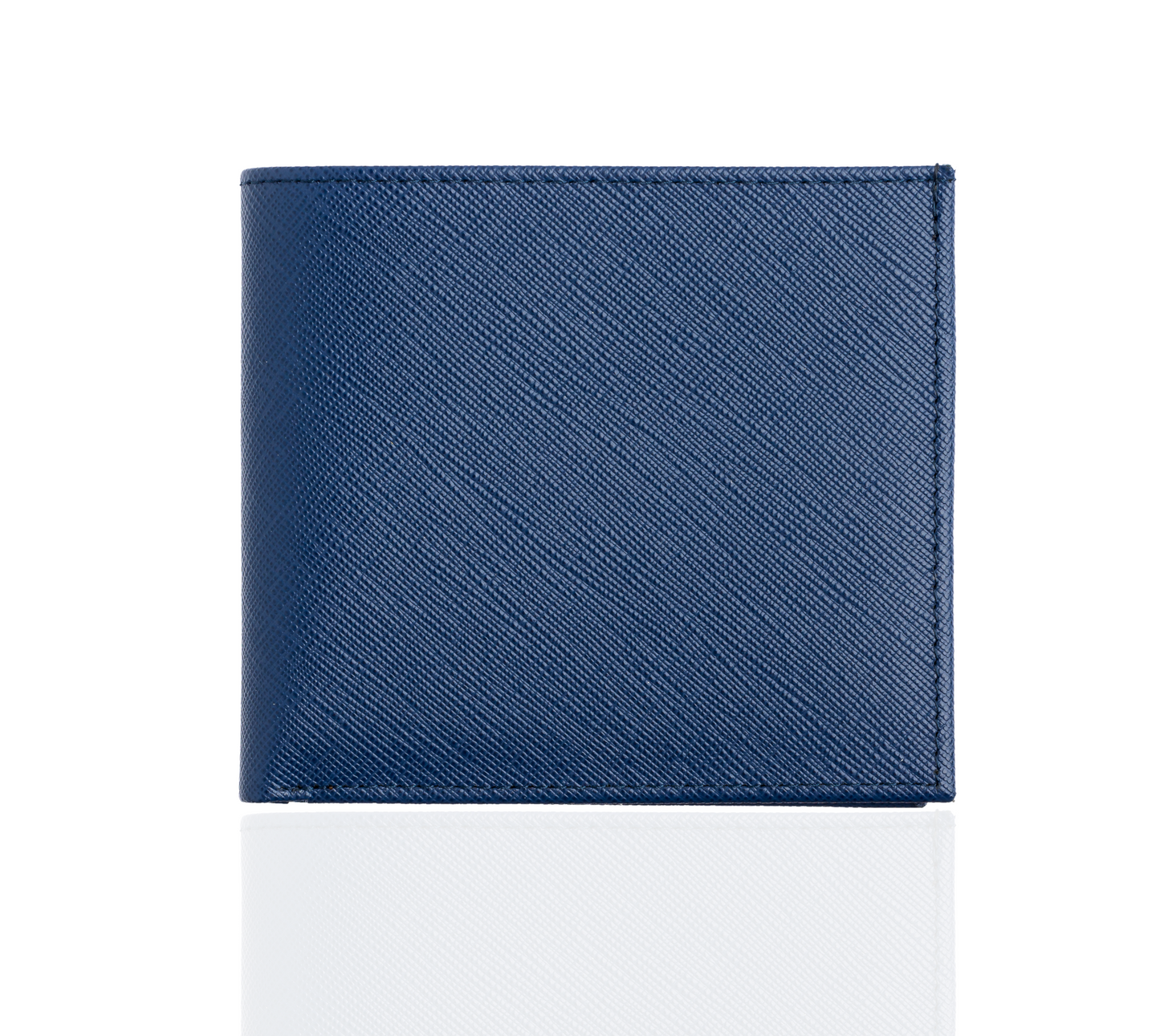 Blue Textured Wallet with Brown Interior