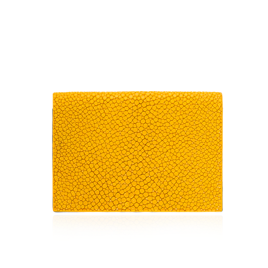 Yellow Stingray Leather Credit Card Case