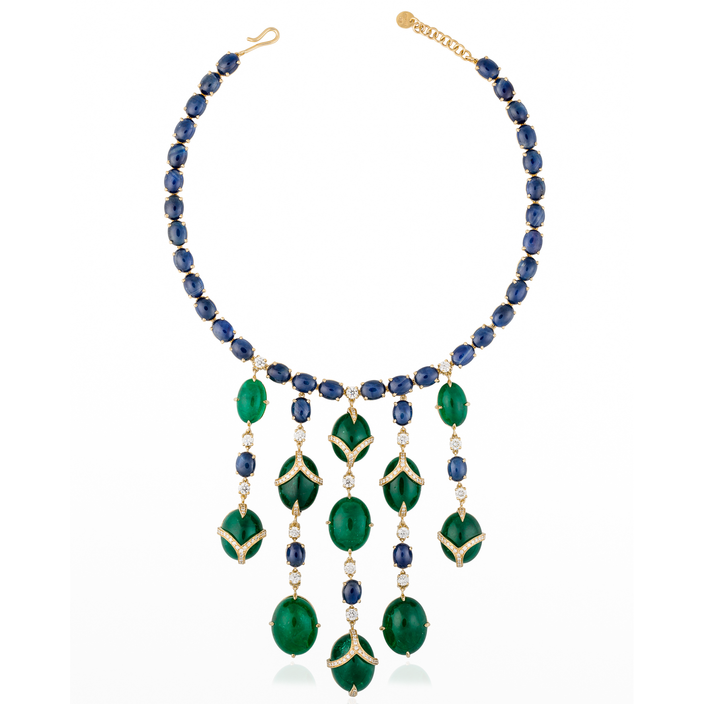 18K Yellow Gold Necklace with Emeralds