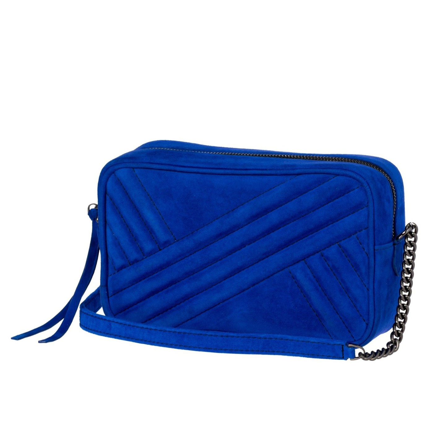 Handbag in Blue Suede Leather