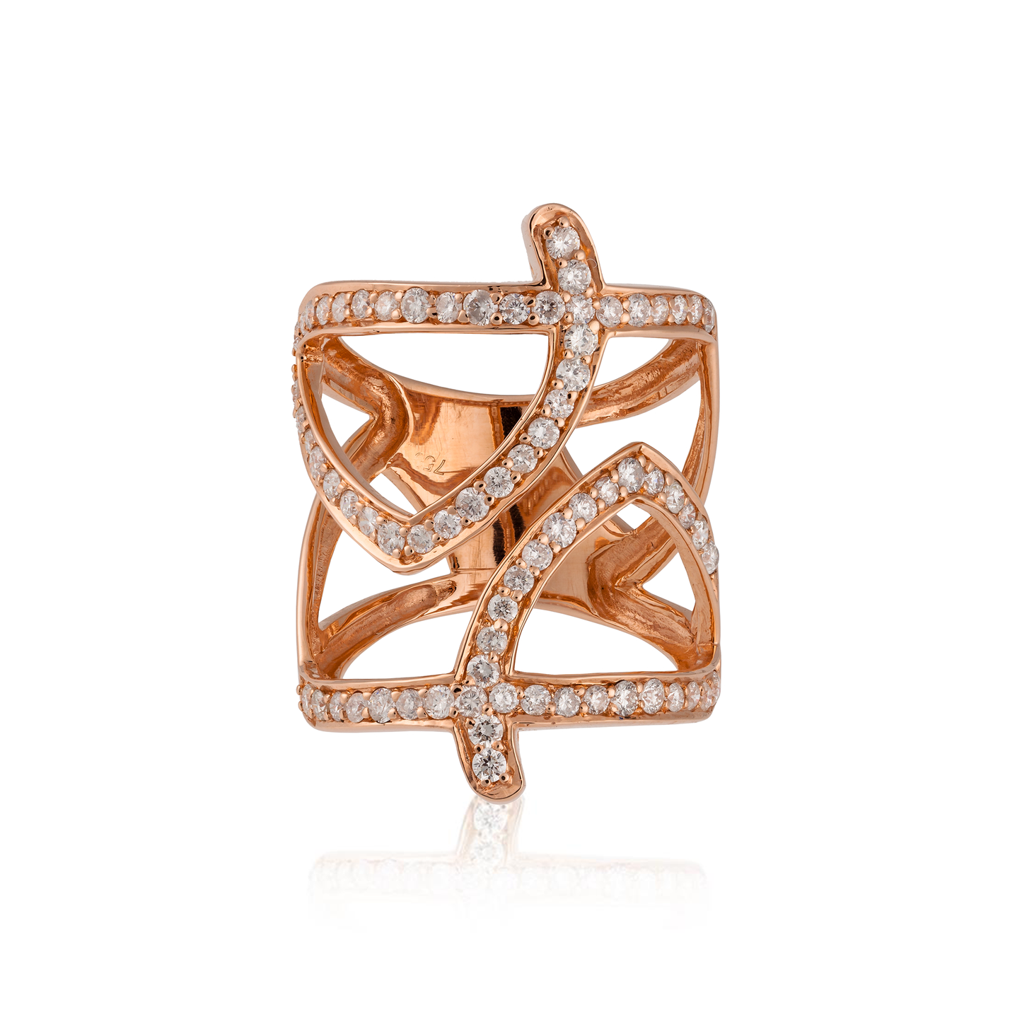 18KT Rose Gold Ring with Diamonds