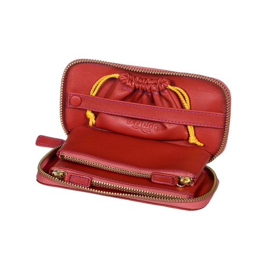 Red Travel Jewelry Pouch