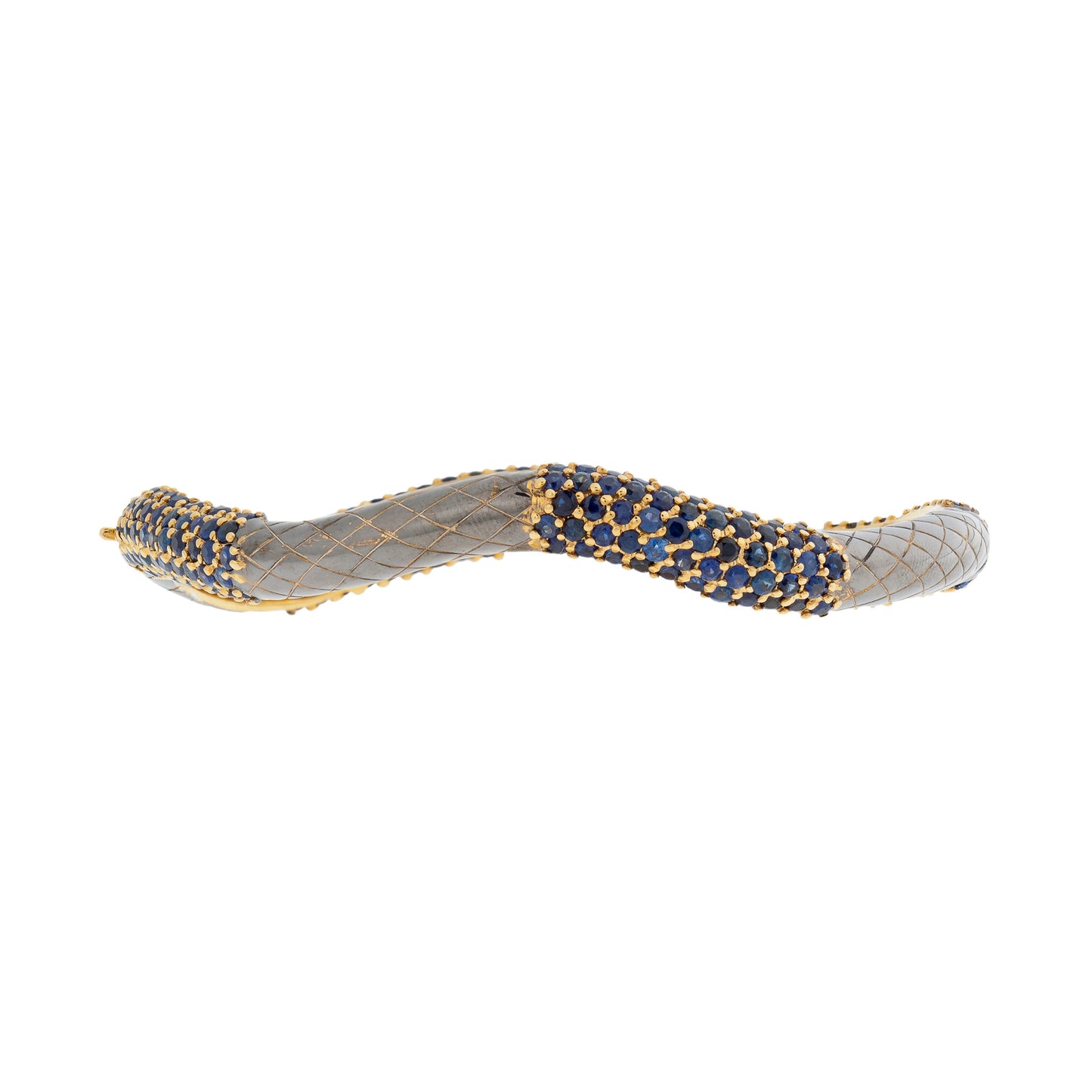 925 Silver Bangle with Sapphires