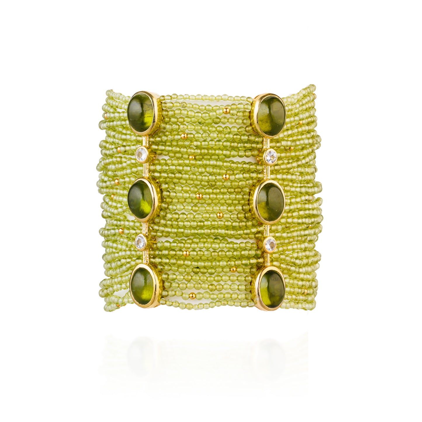 925 Silver Zinta Bracelet with Peridot, White Sapphires, & Idocrase