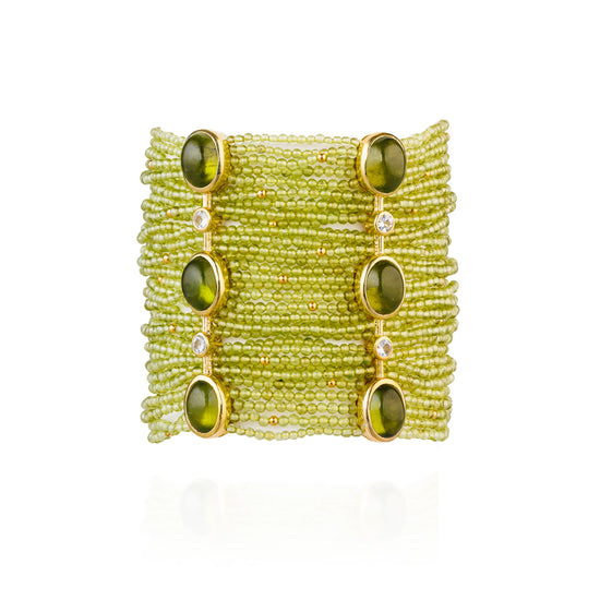 925 Silver Zinta Bracelet with Peridot, White Sapphires, & Idocrase