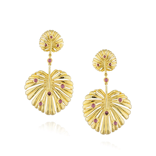 925 Silver Earring with Rhodolite