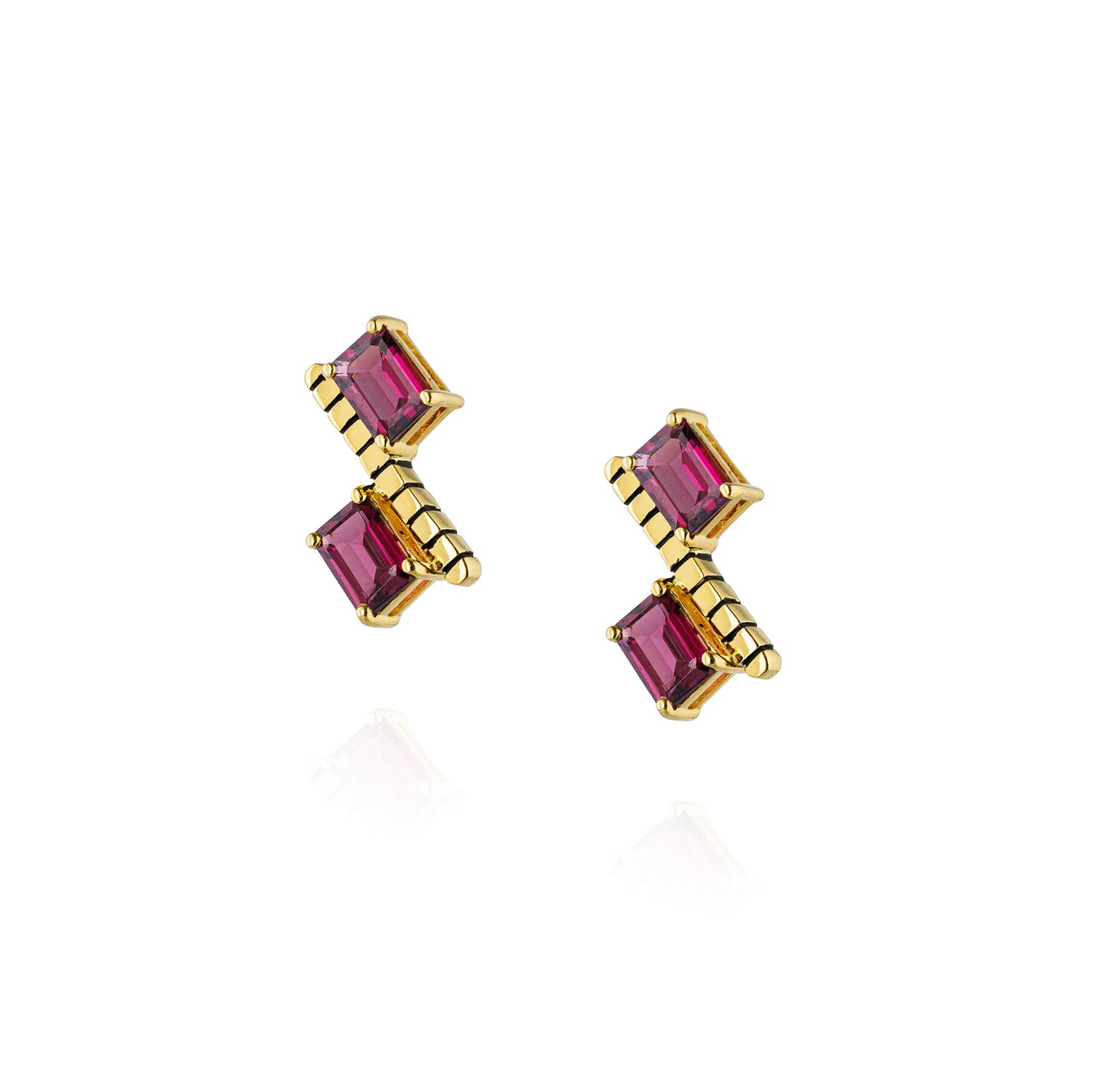 925 Silver Earrings with Rhodolite