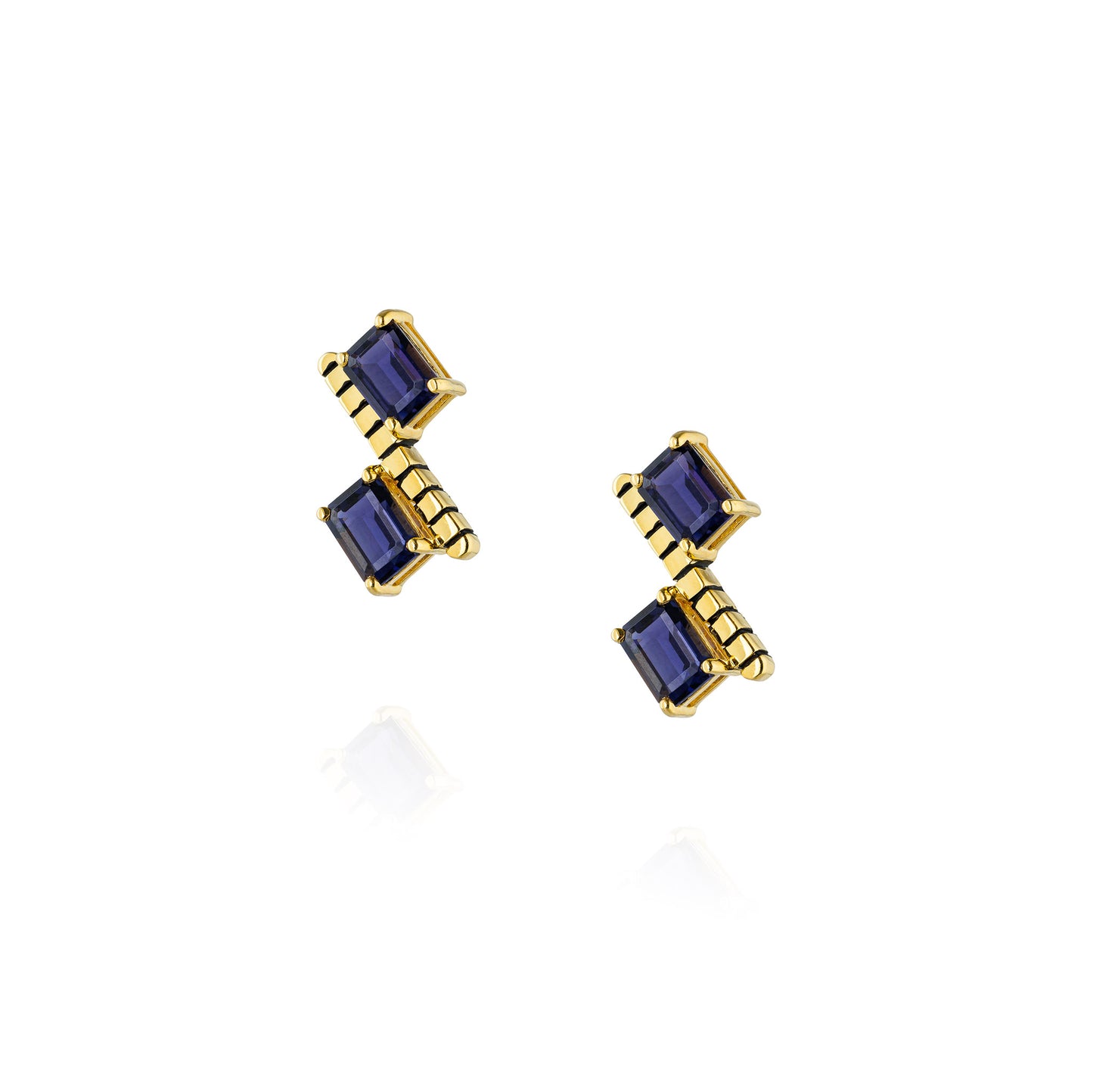925 Silver Earrings with Iolite