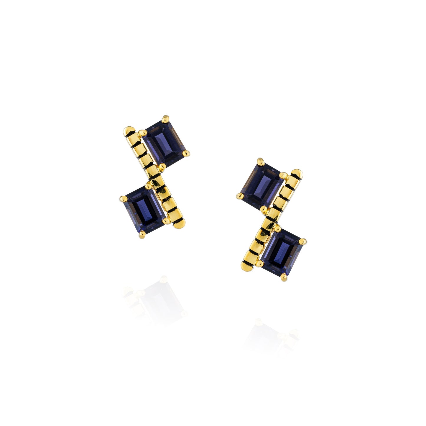 925 Silver Earrings with Iolite