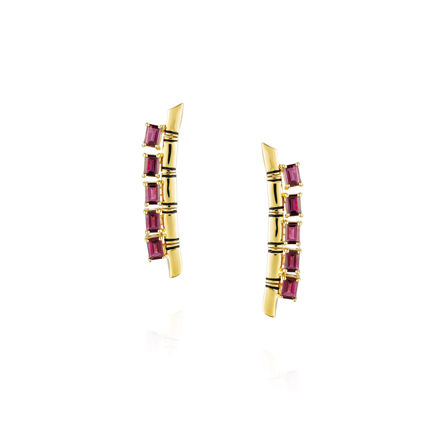925 Silver Earrings with Rhodolite