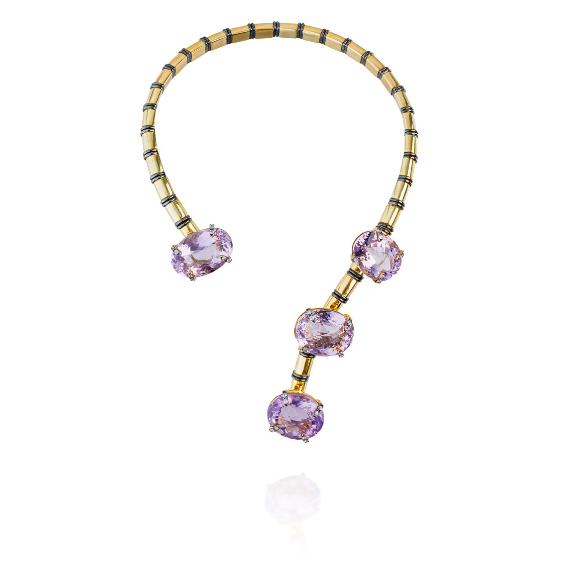 925 Silver Necklace with Amethyst & Purple Sapphire