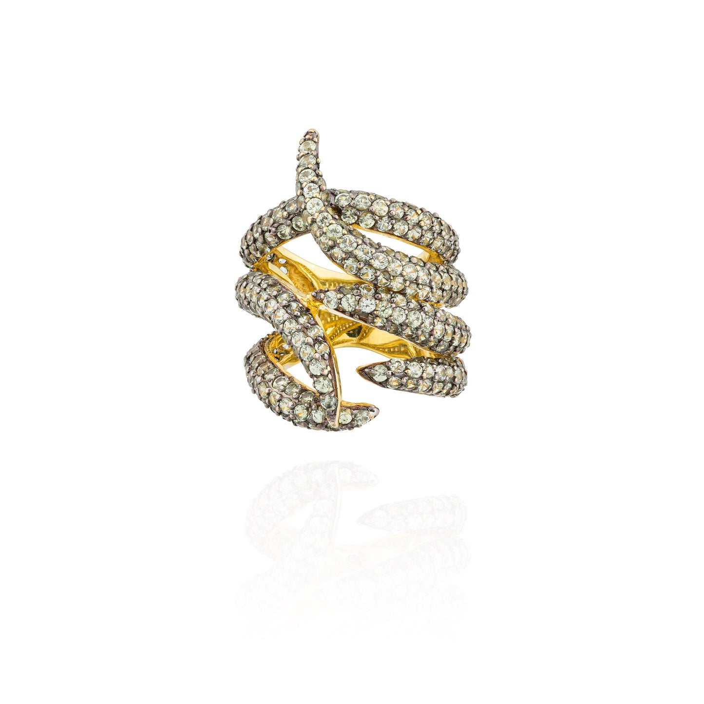 925 Silver Ring with Green Sapphire