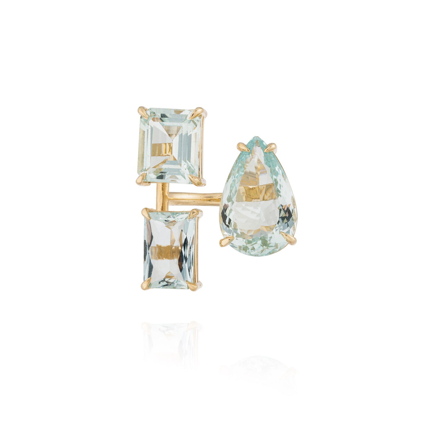 14K Yellow Gold Ring with Aquamarine