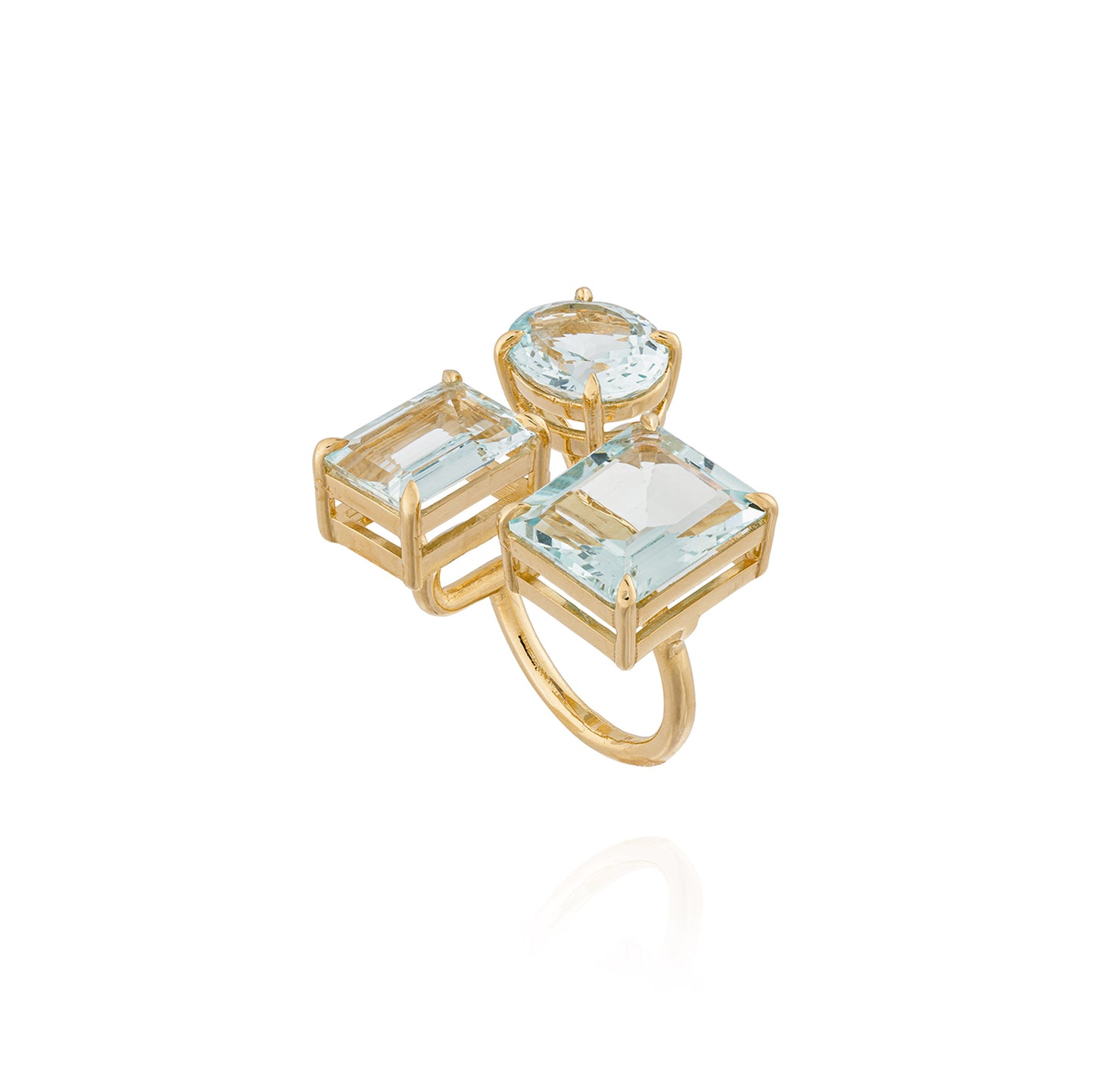 14K Yellow Gold Ring with Aquamarine
