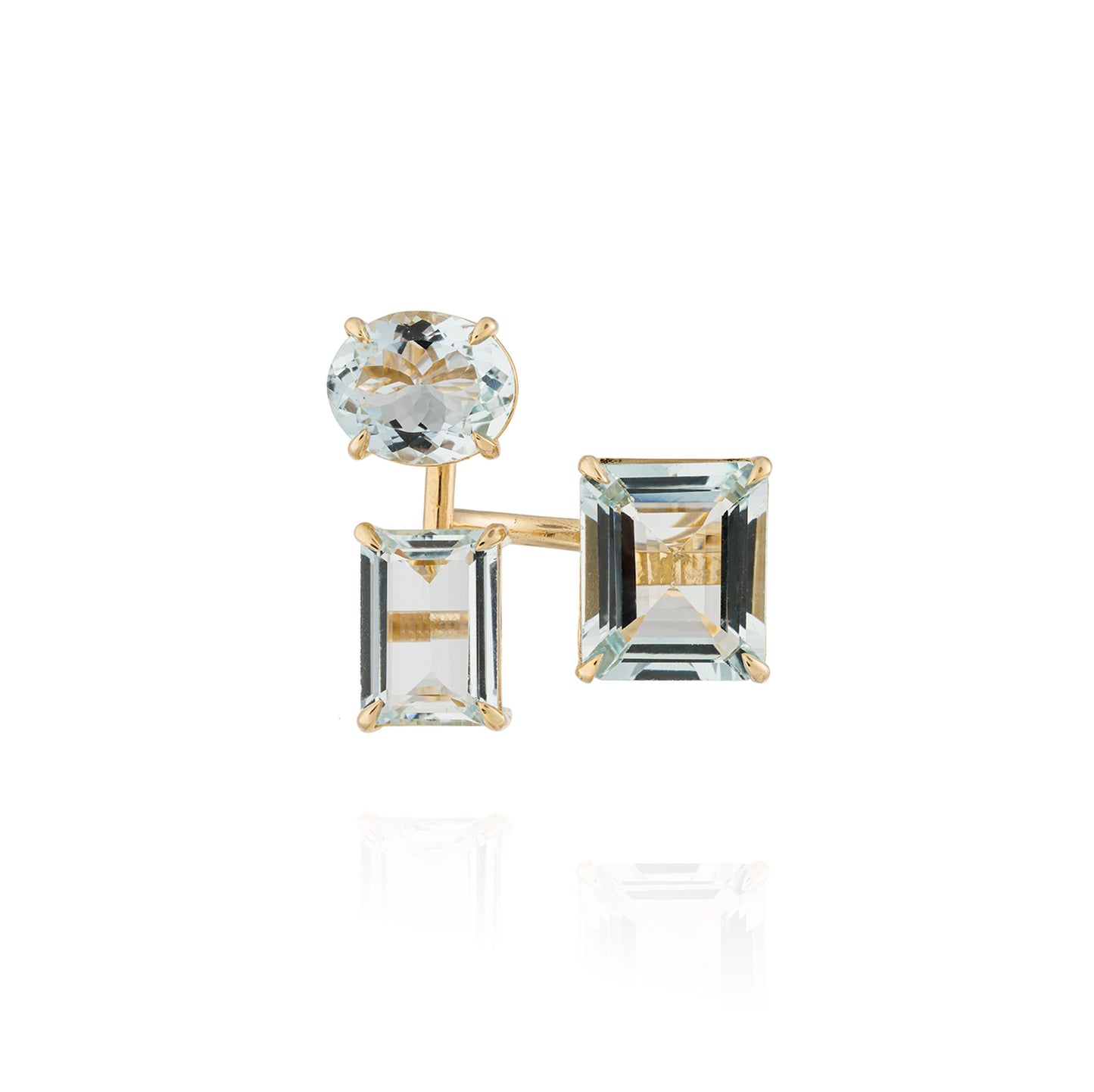 14K Yellow Gold Ring with Aquamarine