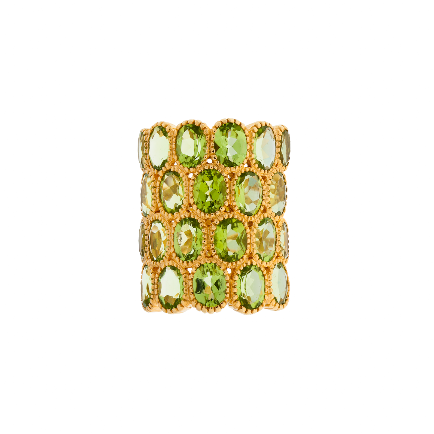 925 Silver O Rings with Oval Cut Peridots