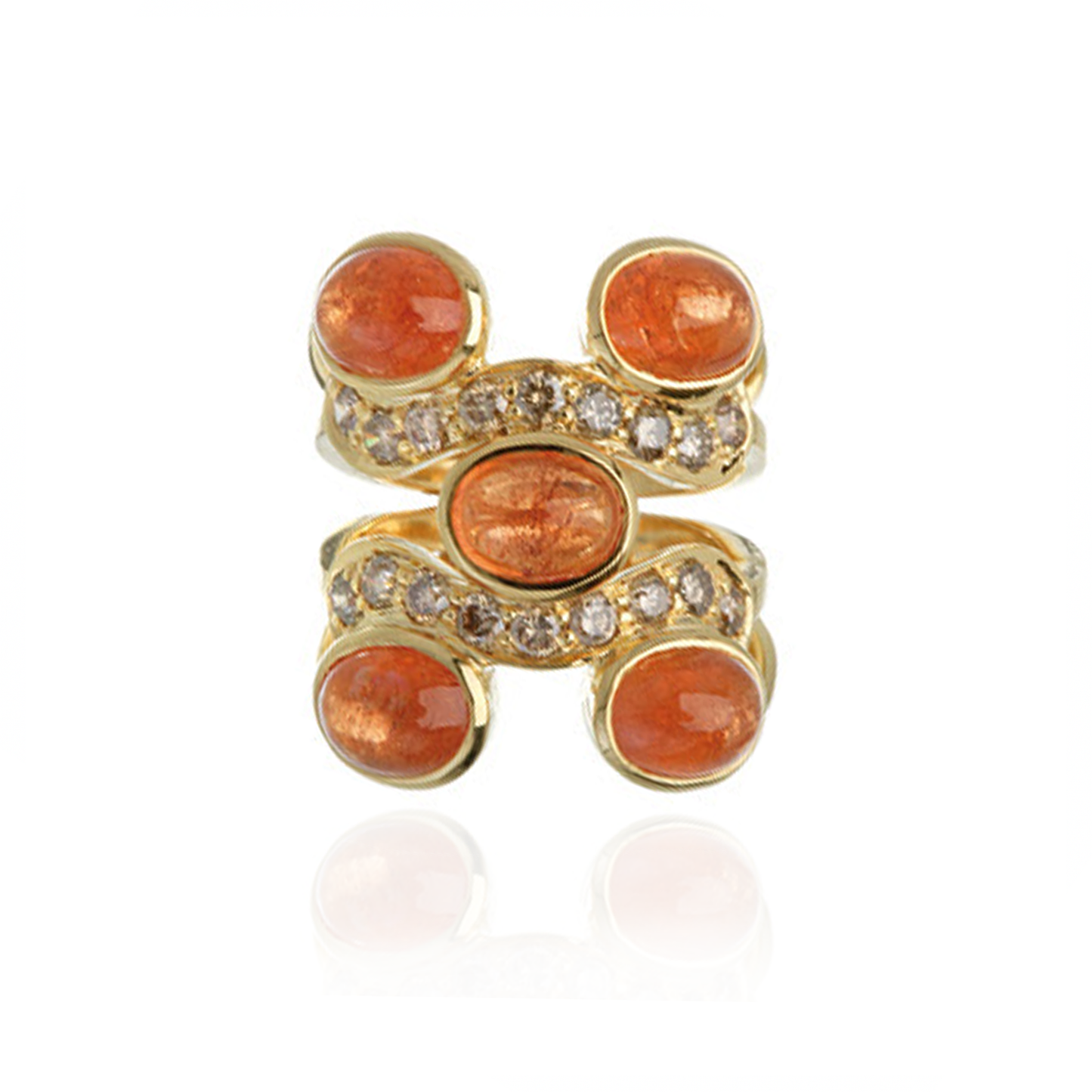 18K Yellow Gold Ring with Orange Sapphire