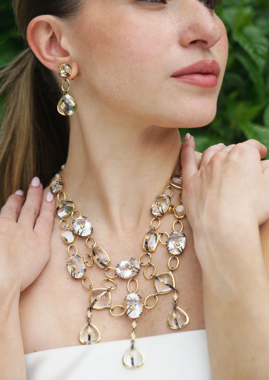 Load image into Gallery viewer, 925 Silver Necklace 18KT Yellow Gold Plated with Oval Pearl shape
