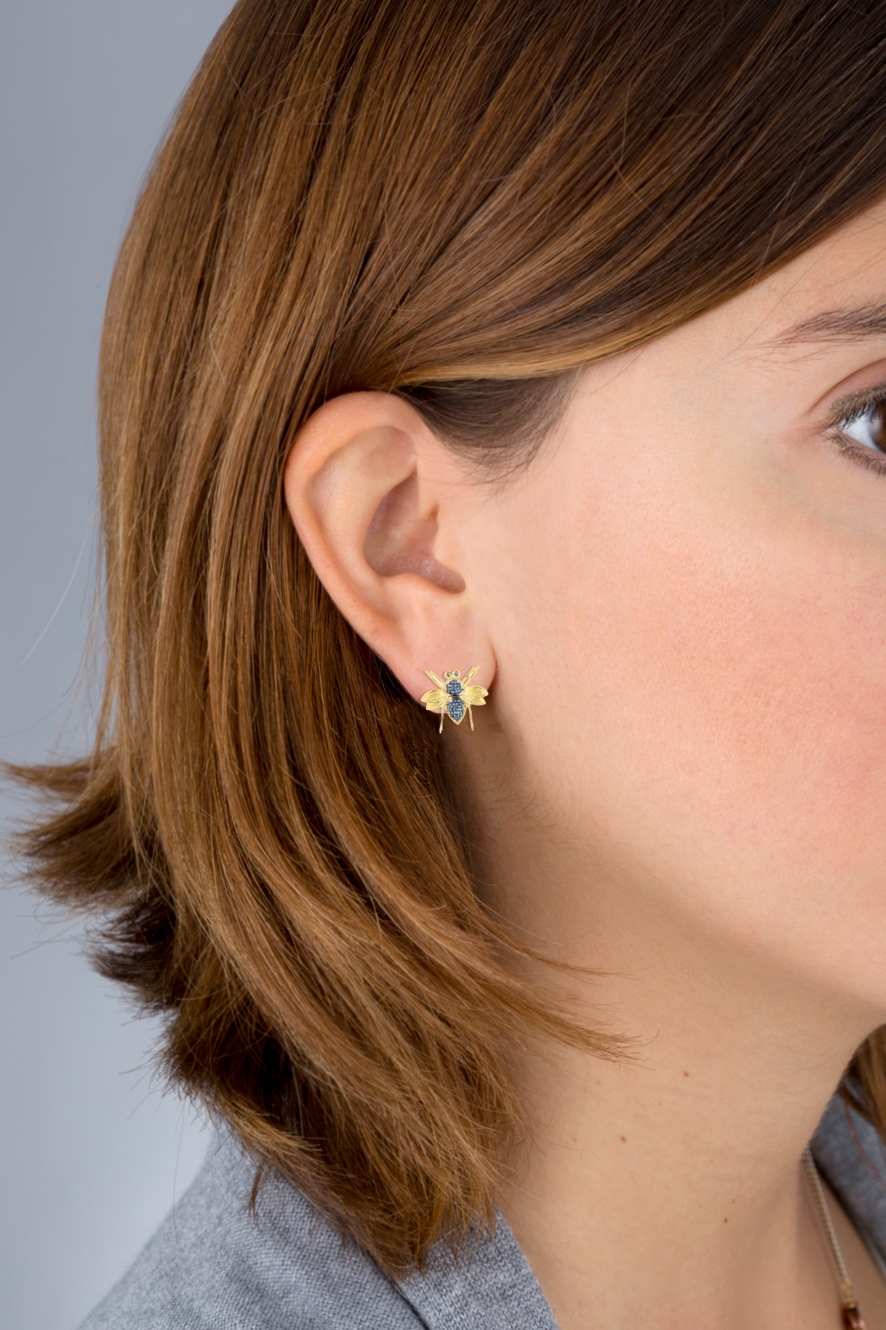 925 Silver Earrings with Blue & Green Sapphire