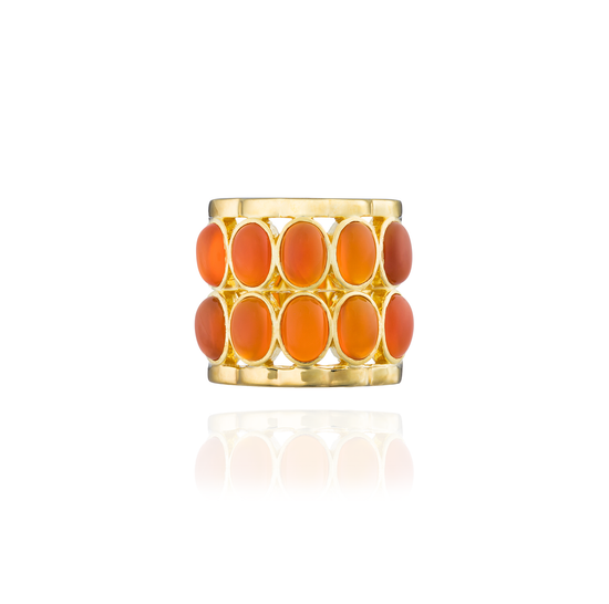 925 Silver Caramelo Ring with Carnelian