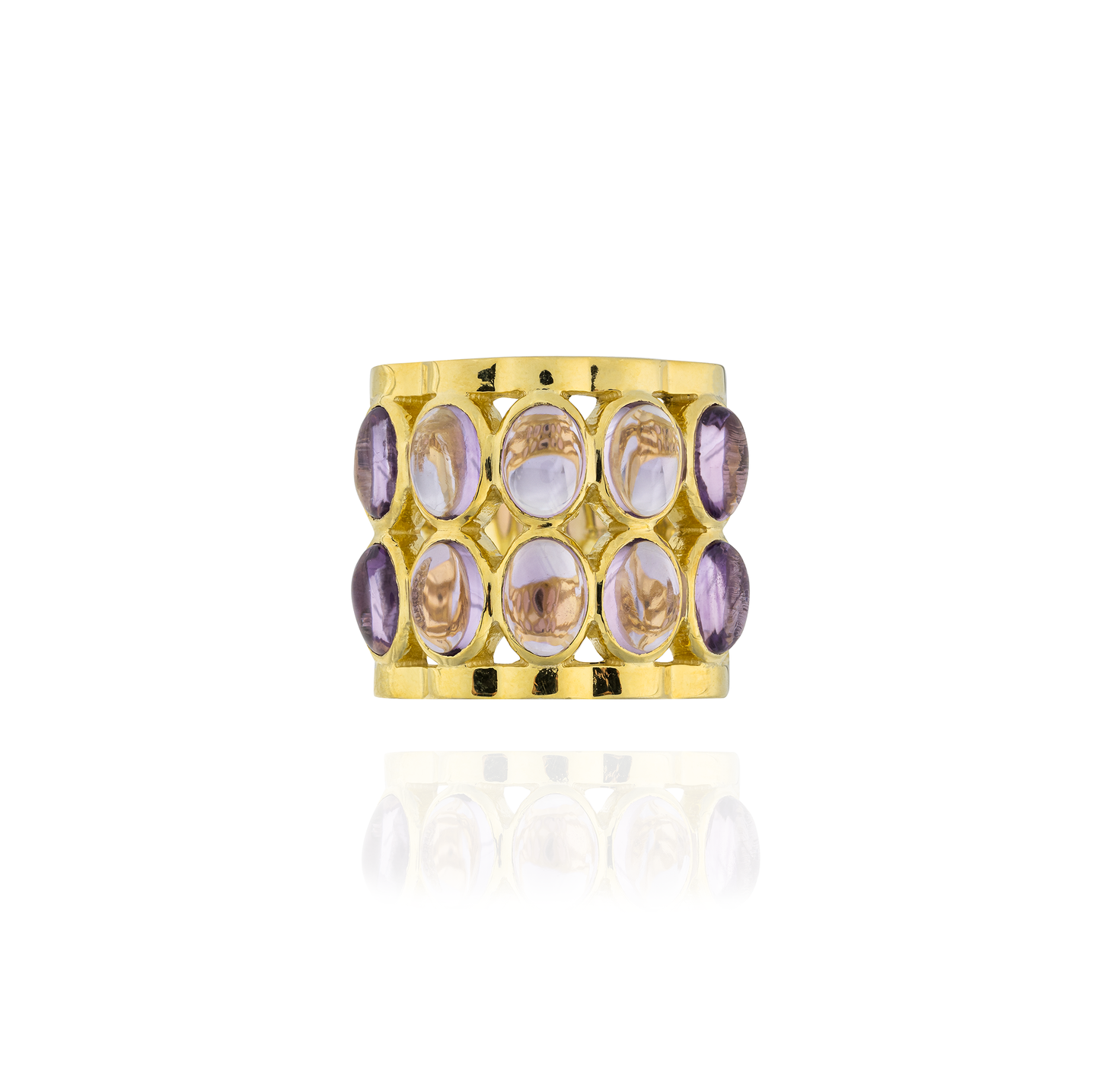 925 Silver Caramelo Ring with Amethyst