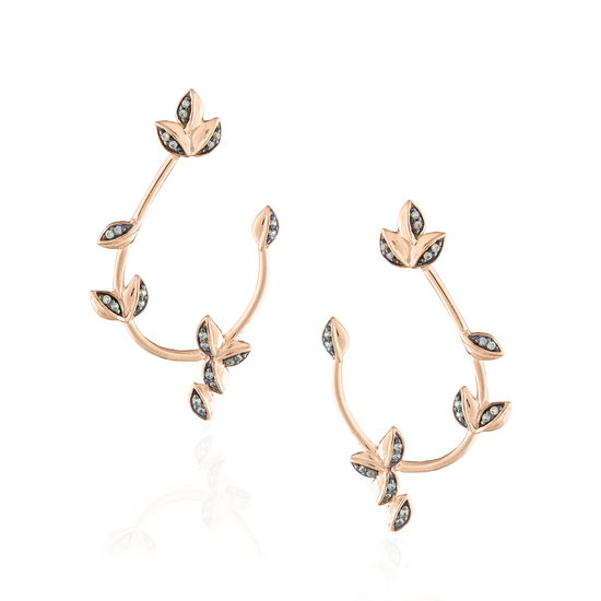 Load image into Gallery viewer, 925 Silver Earrings plated in 18K Rose Gold with Green Sapphire
