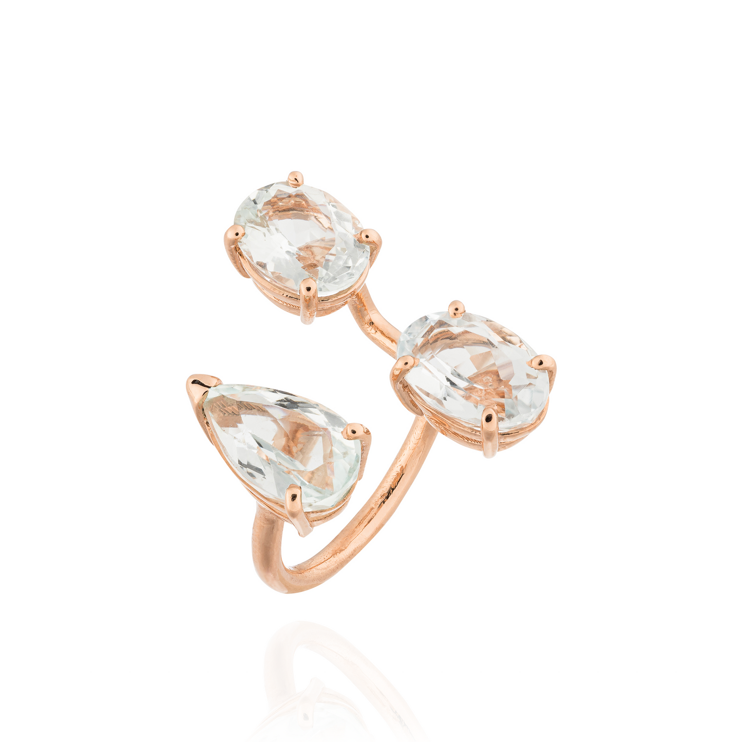 14K Rose Gold Ring with Aquamarine