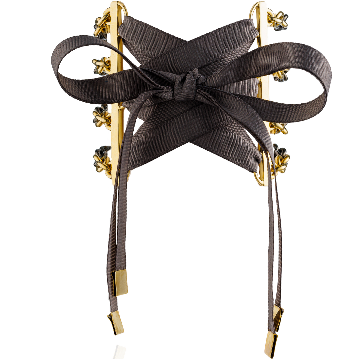 925 Silver Bracelet 18KT Yellow Gold with Brown Diamonds