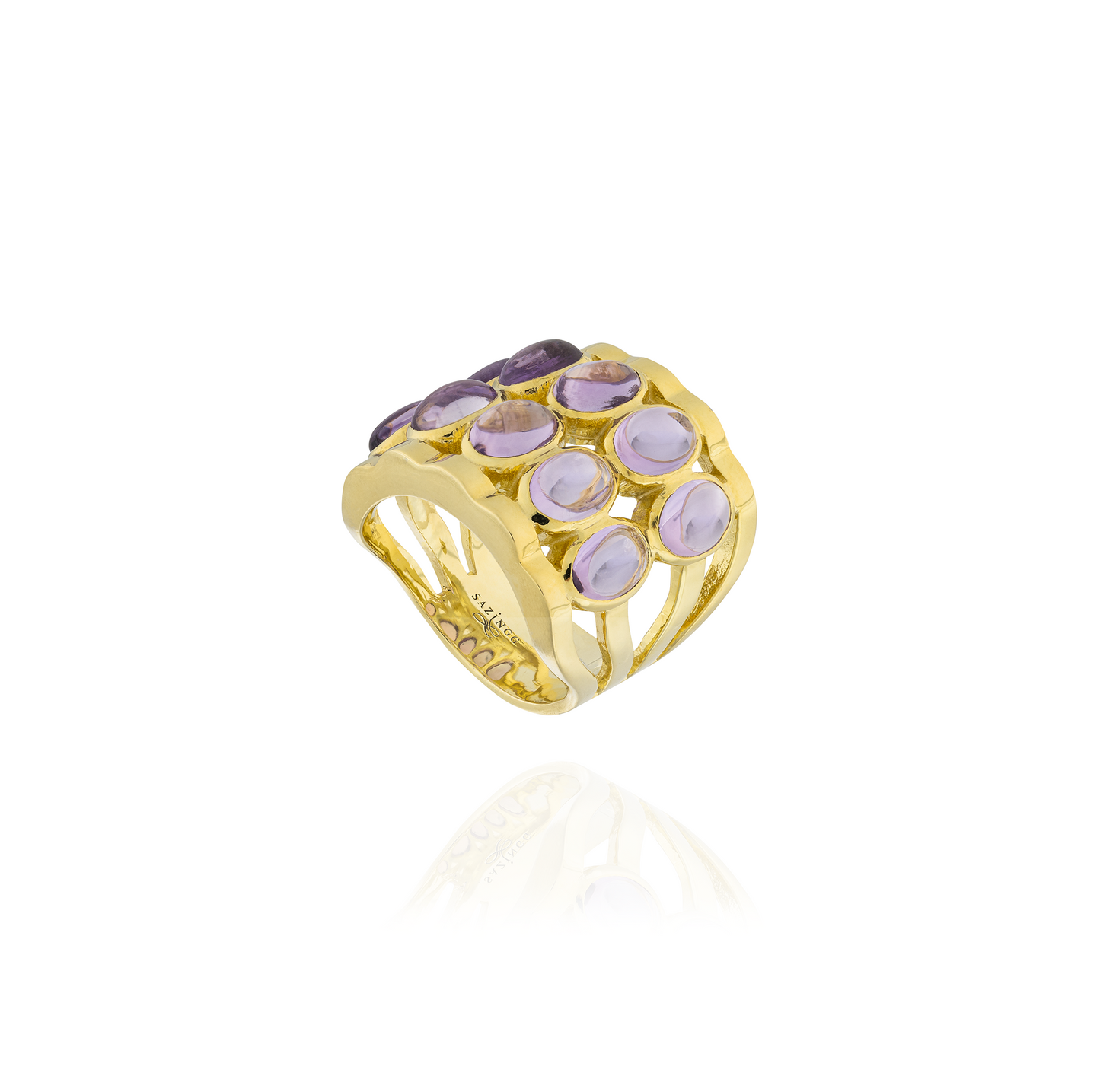 925 Silver Caramelo Ring with Amethyst