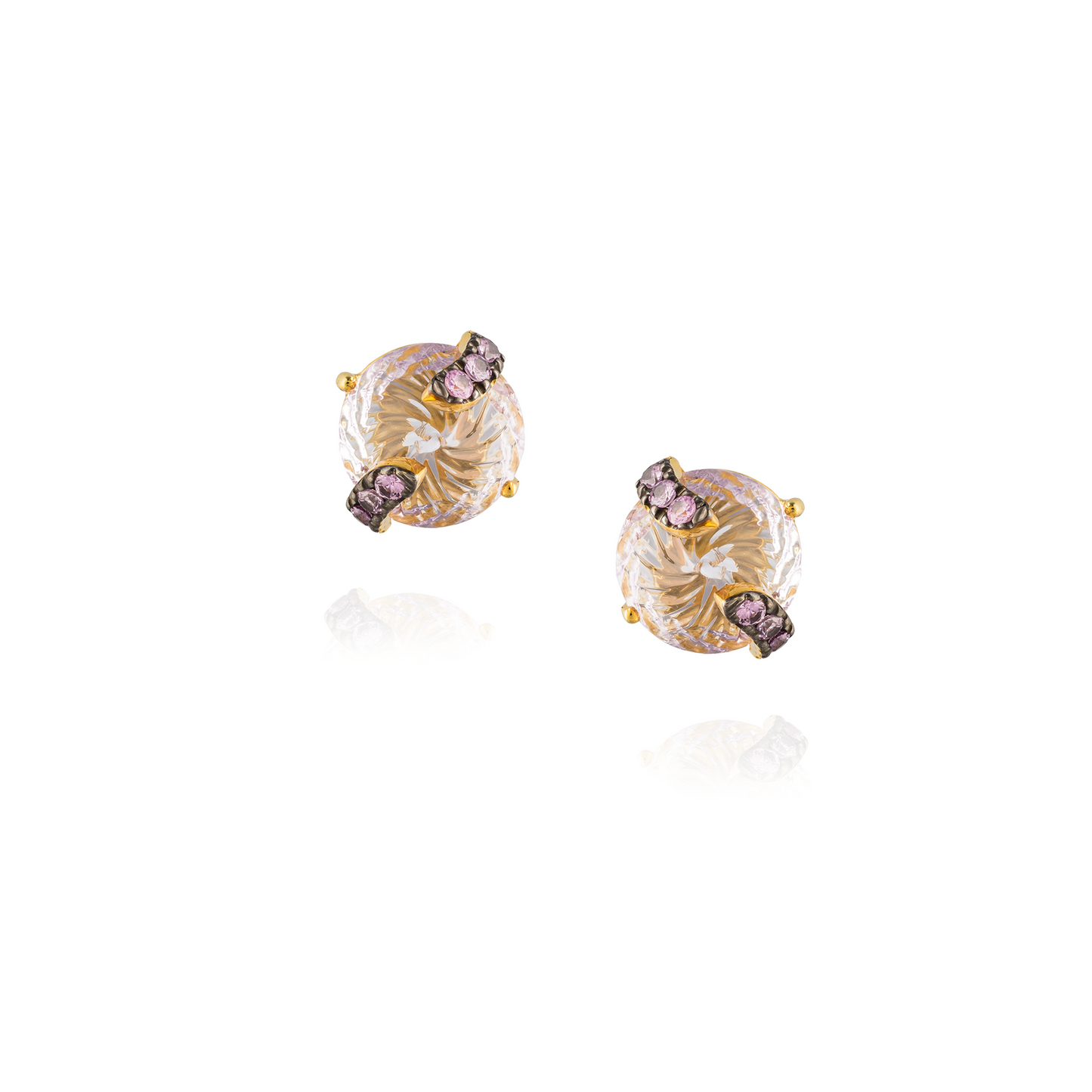 925 Silver Earrings with Amethyst & Purple Sapphire