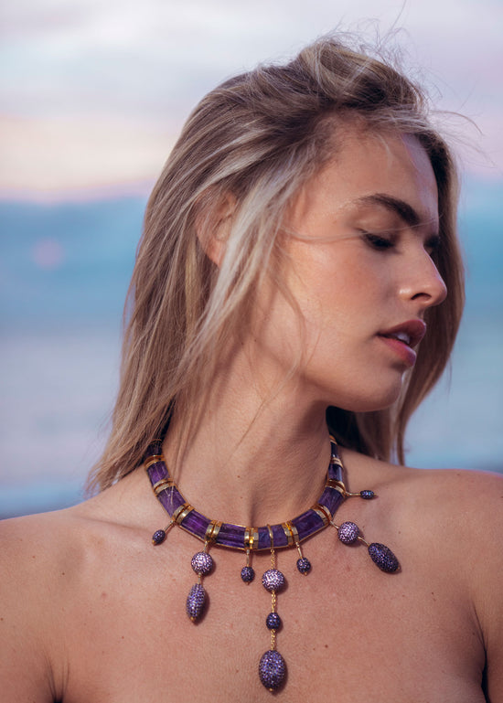 Load image into Gallery viewer, 925 Silver Necklace with Amethyst
