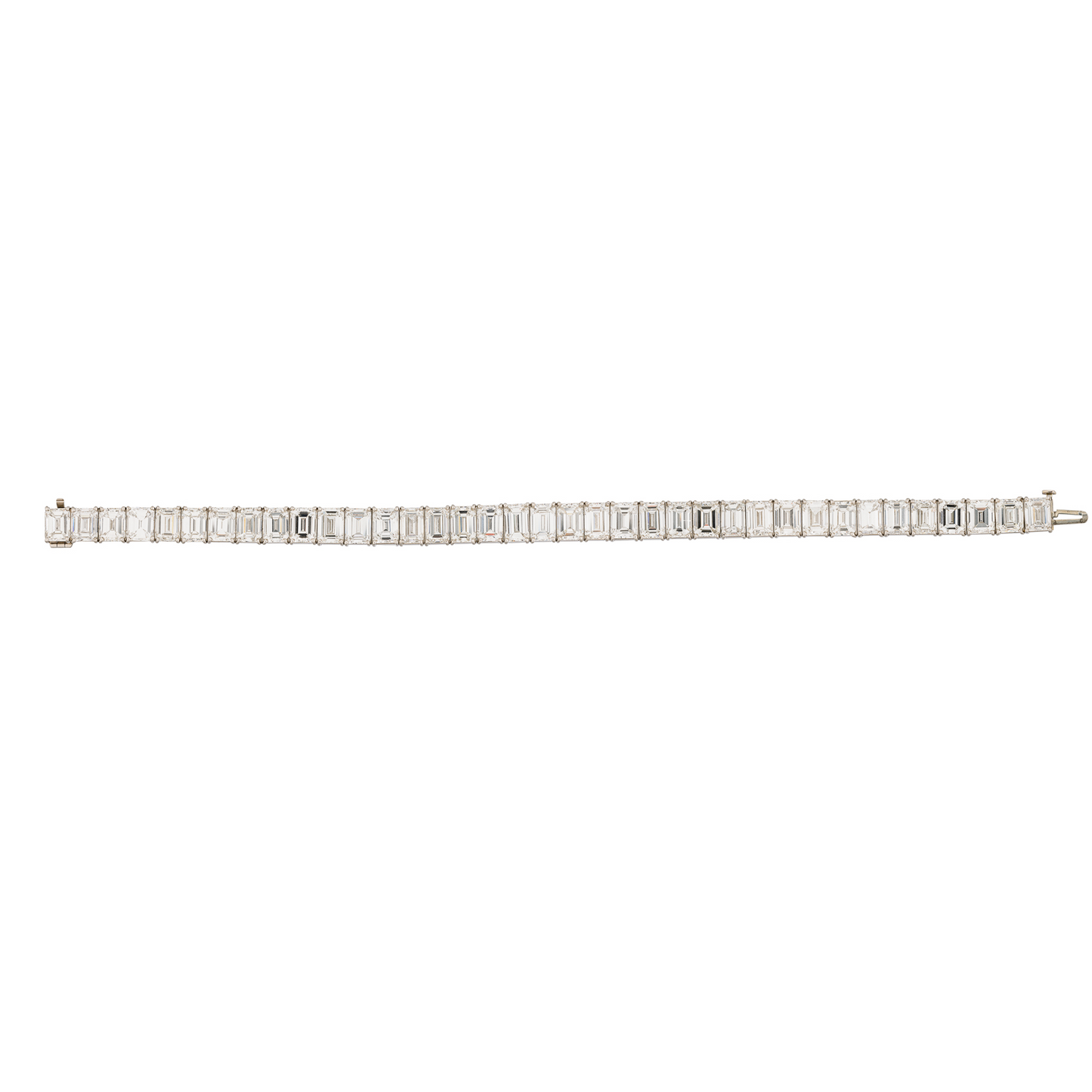 18KT White Gold Bracelet with Emerald Cut Diamonds