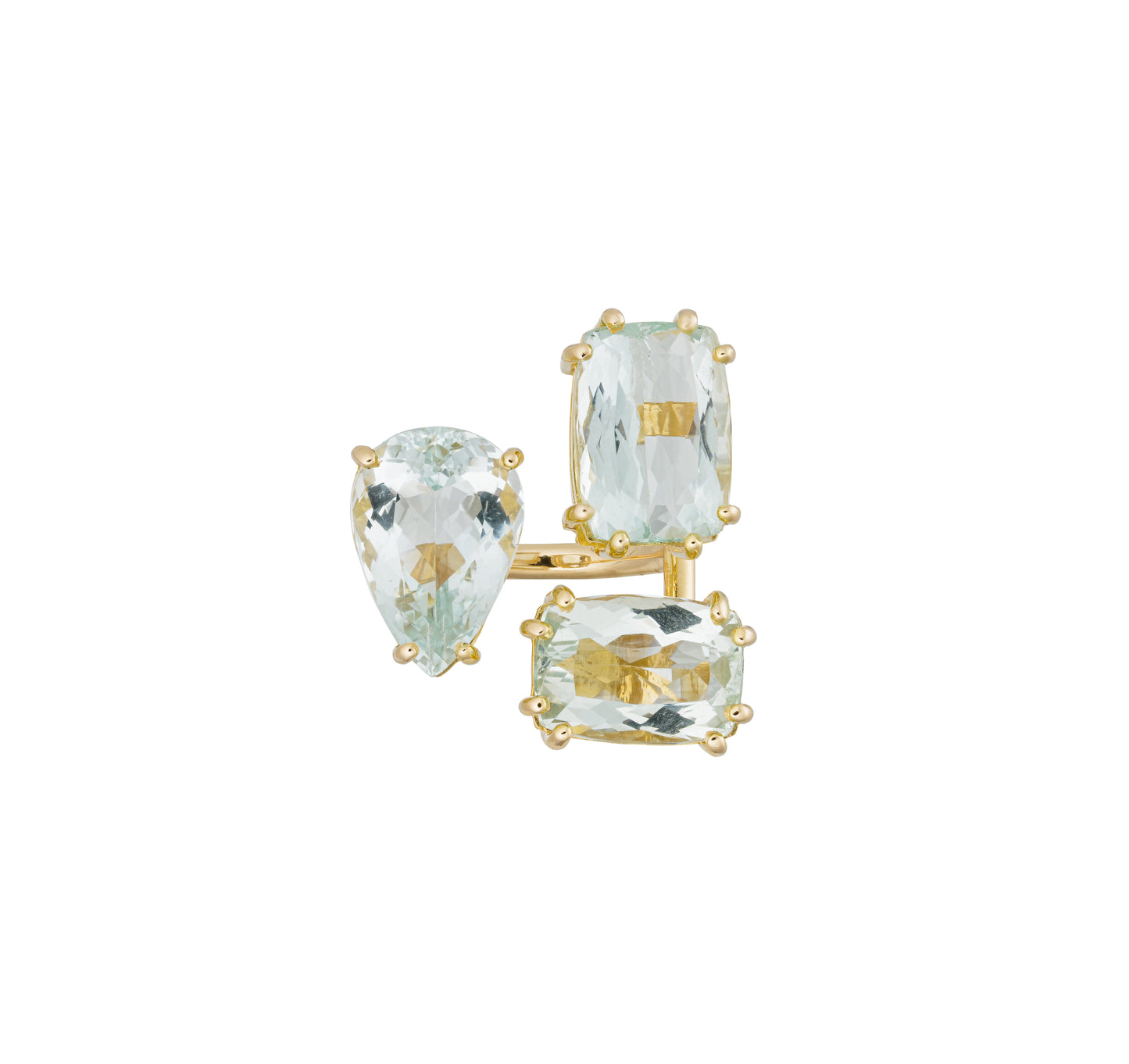 14K Yellow Gold Ring with Aquamarine