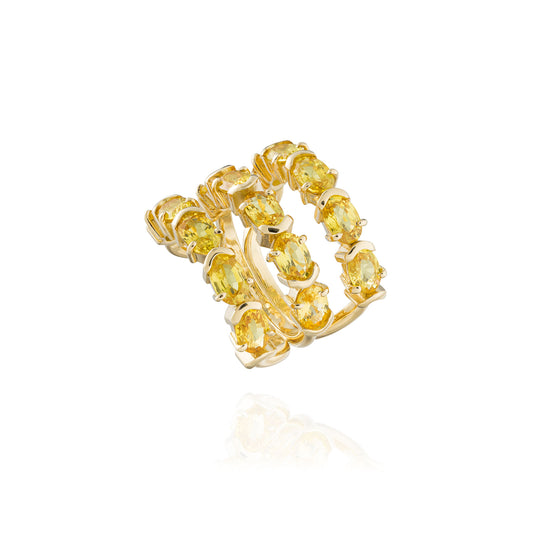 Load image into Gallery viewer, 18K Yellow Gold Ring with  Yellow Sapphires
