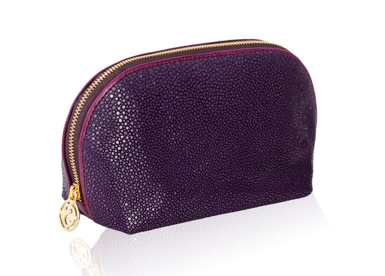 Purple Stingray Leather Cosmetic Case