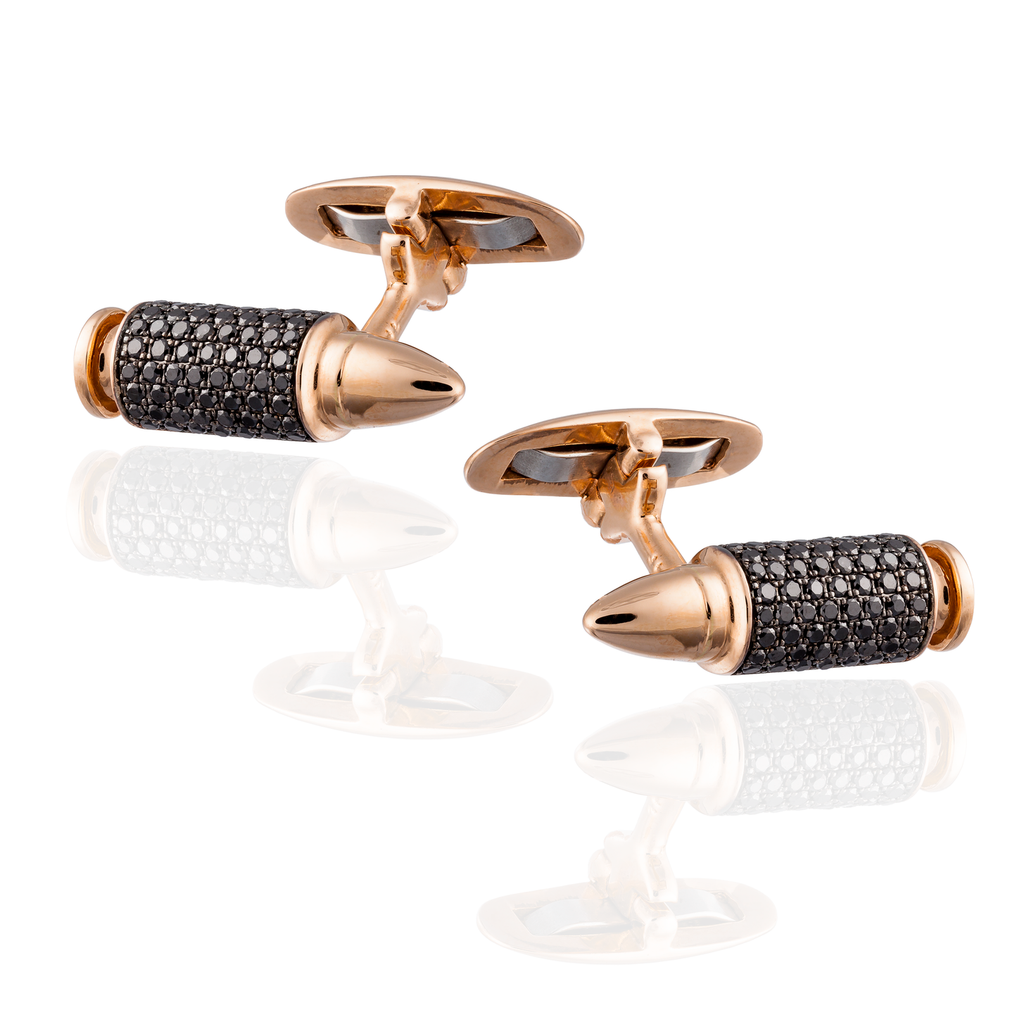 18K Rose Gold Bullet Cufflinks