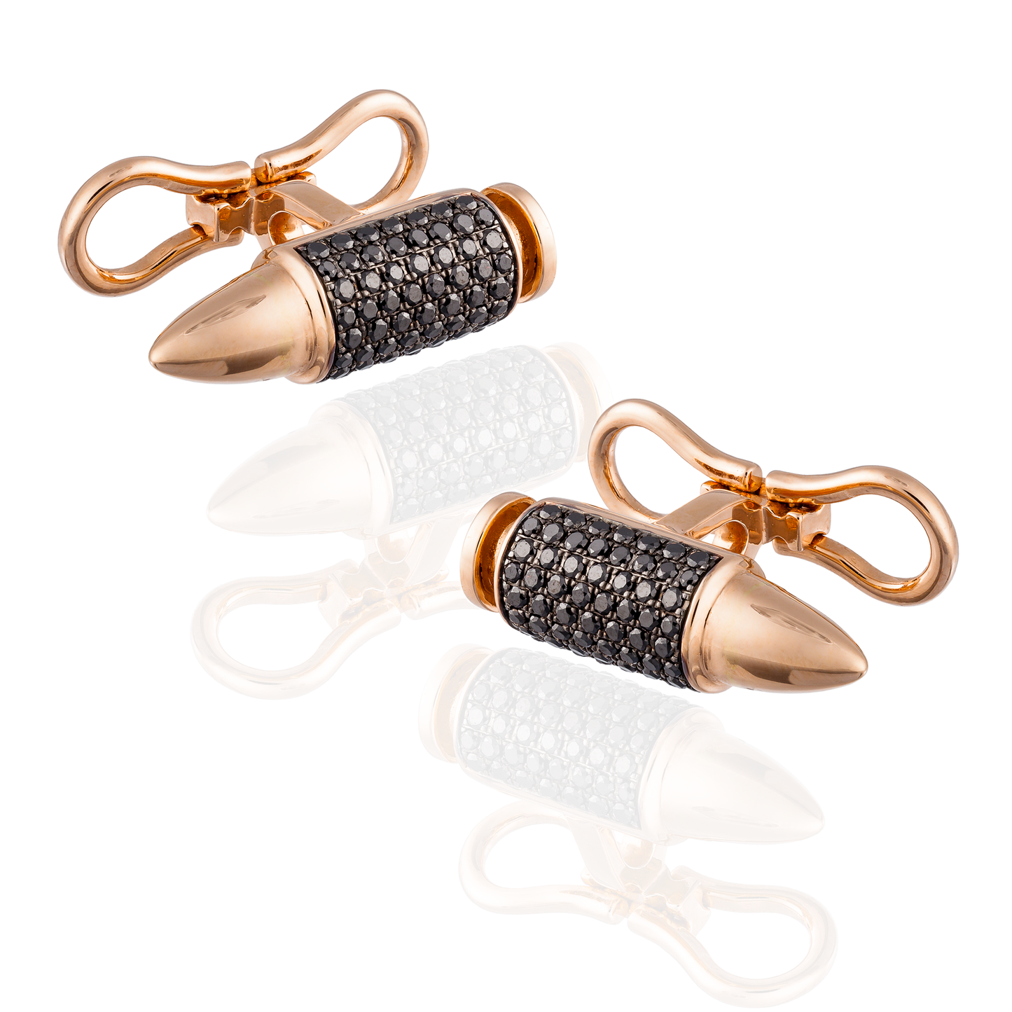 18K Rose Gold Bullet Cufflinks