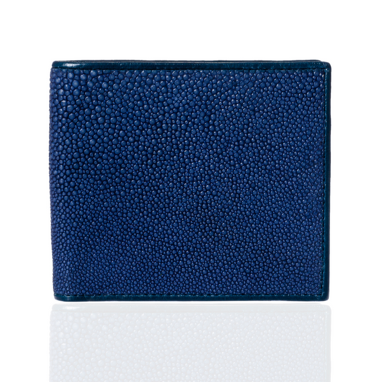 Load image into Gallery viewer, Blue and Brown Stingray Leather Wallet
