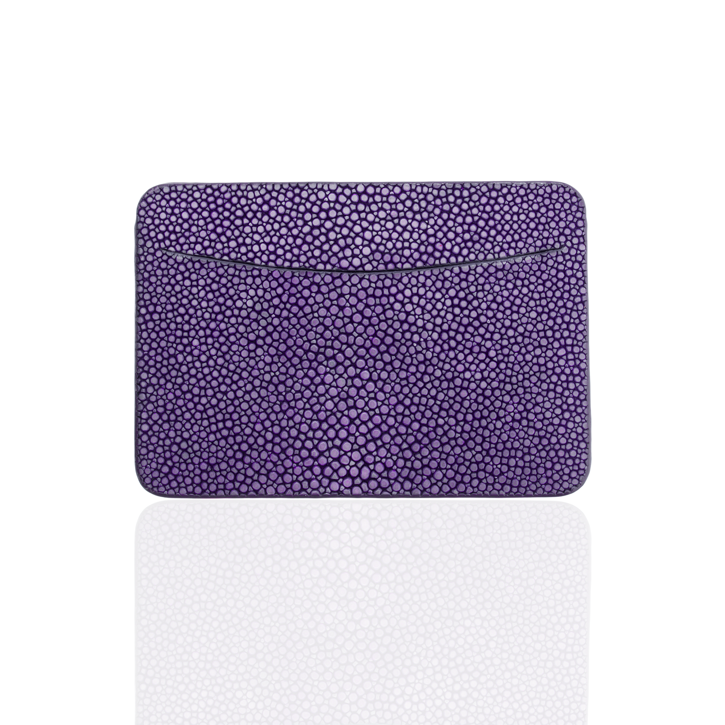 Credit Card Pouch in Purple Stingray Leather