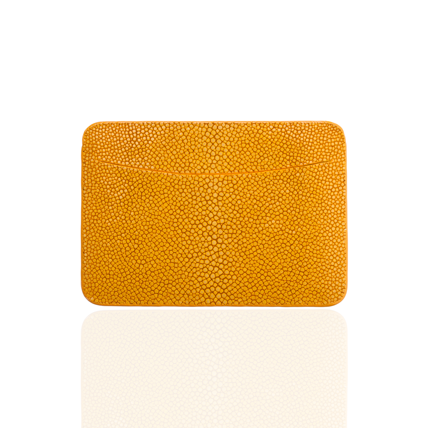 Credit Card Pouch in Yellow Stingray Leather