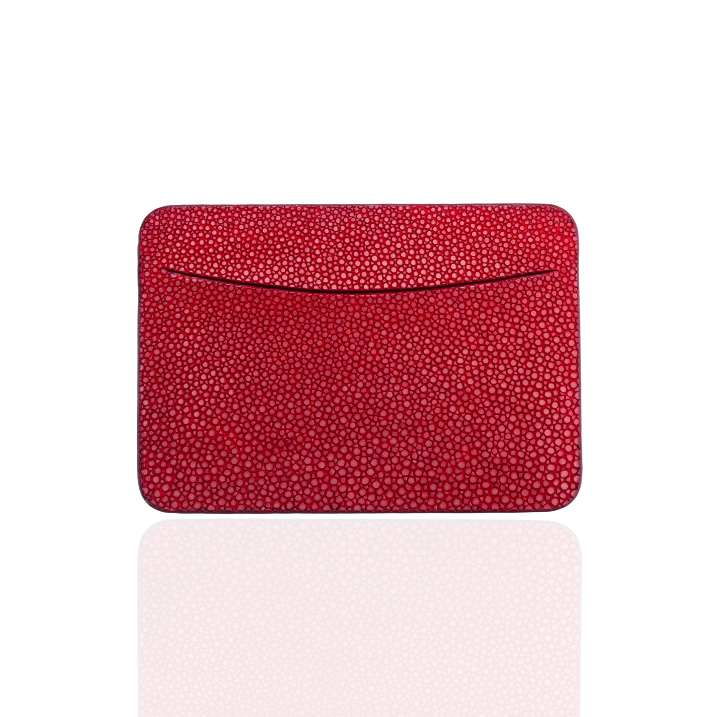 Credit Card Pouch in Red Stingray Leather