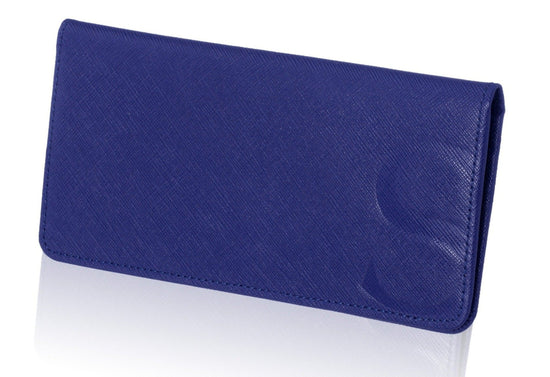 Slim Wallet in Blue Textured Leather