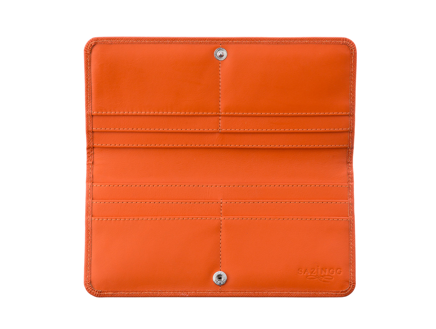 Load image into Gallery viewer, Slim Wallet in Orange Textured Leather
