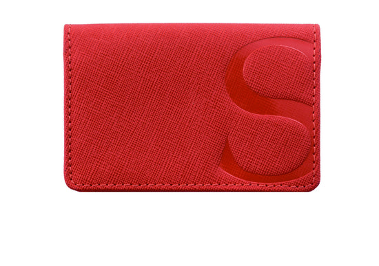 Load image into Gallery viewer, Credit Card Case in Red Textured Leather
