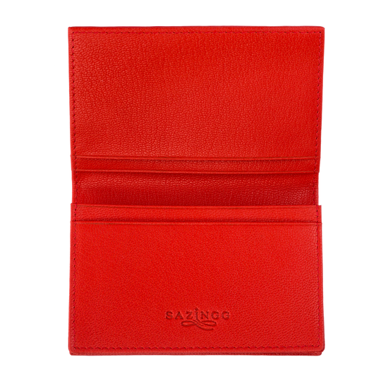 Bright Red Stingray Leather Credit Card Case